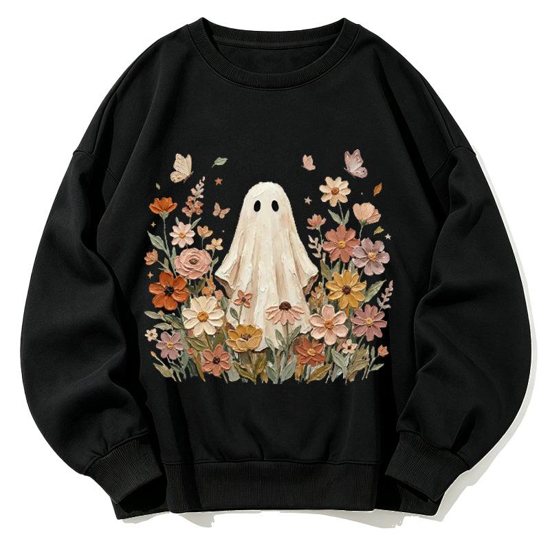 Ghost & Wildflower Garden Classic Adult Unisex Crewneck Sweatshirts