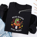 Embroidered Read Books Stay Weird Reading Frog Classic Crewneck Sweatshirt