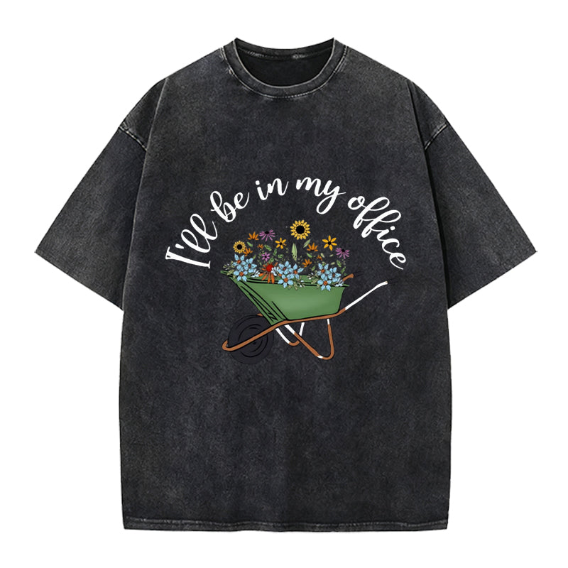 I'll Be in My Office Washed Crew Neck T-Shirt
