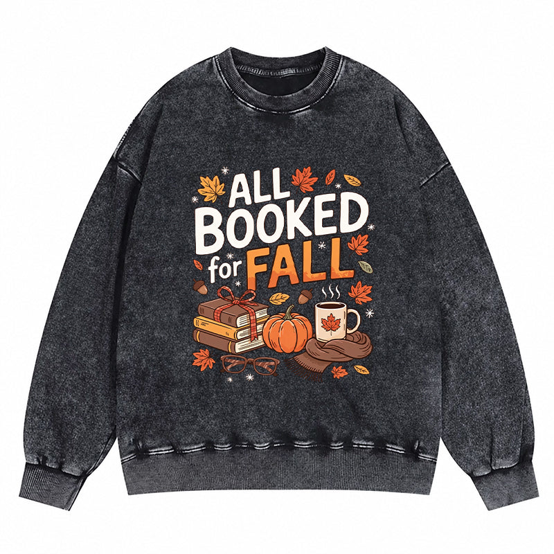 All Booked For Fall Washed Crewneck Sweatshirt