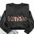 Embroidered Enchanted Mushroom Washed Crewneck Sweatshirt