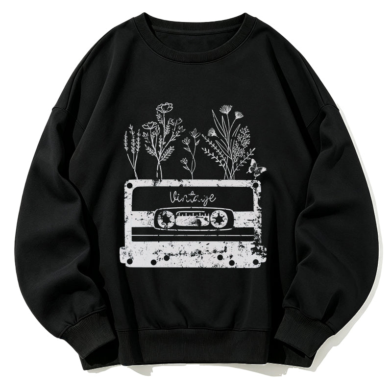 Vintage Cassette Wildflowers Classic Adult Unisex Crewneck Sweatshirts