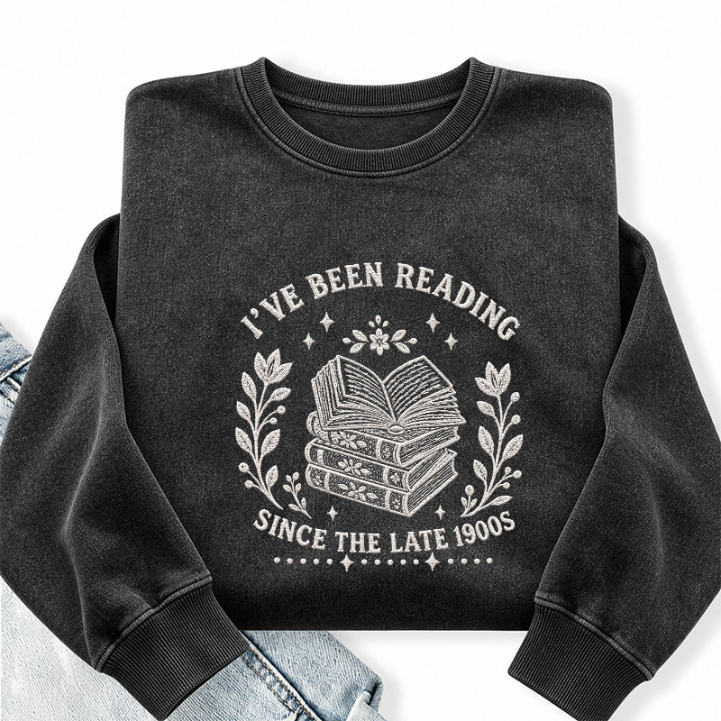 Embroidered Reading Since The Late 1990s Washed Crewneck Sweatshirt