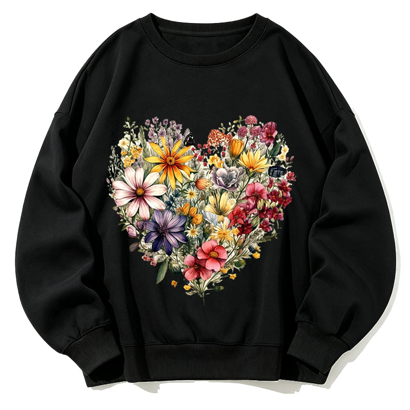 Blooming Heart Garden Classic Adult Unisex Crewneck Sweatshirts