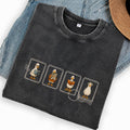 Embroidered Silly Goose Reading Washed Crew Neck T-Shirt
