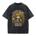 All PLants are Edible Skull Washed Crew Neck T-Shirt