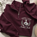Embroidered Goose Got Another Book Classic Quarter Zip Sweatshirt