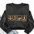 Embroidered Bookish Fox Washed Crewneck Sweatshirt