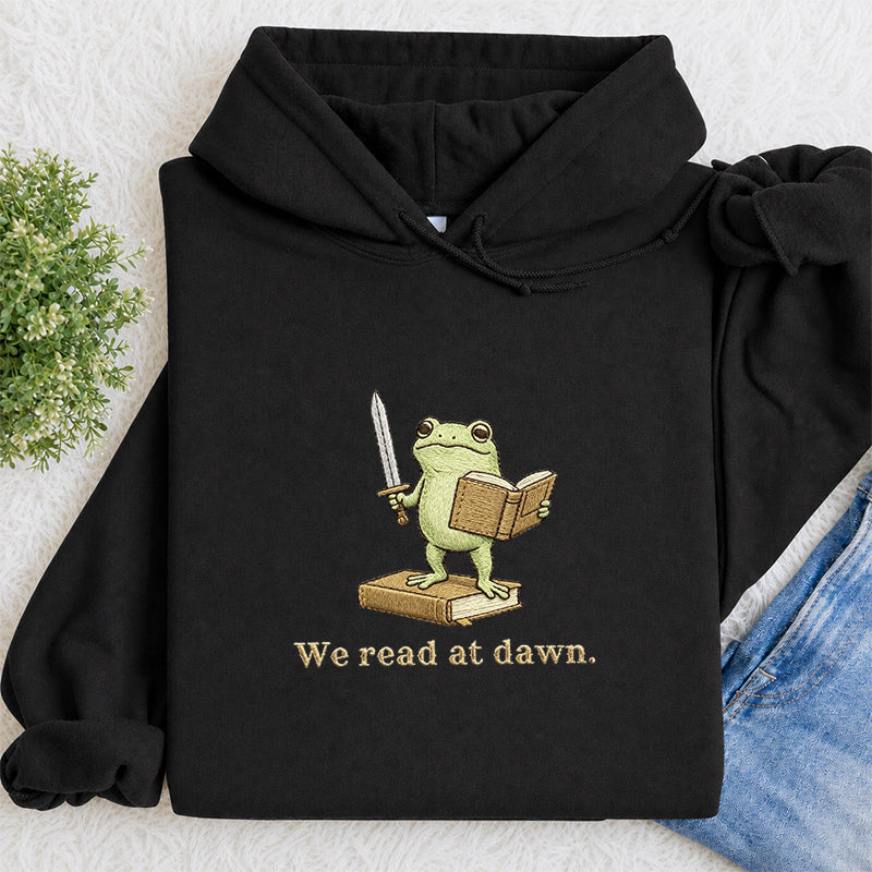 Embroidered We Read At Dawn Classic Adult Unisex Hoodie