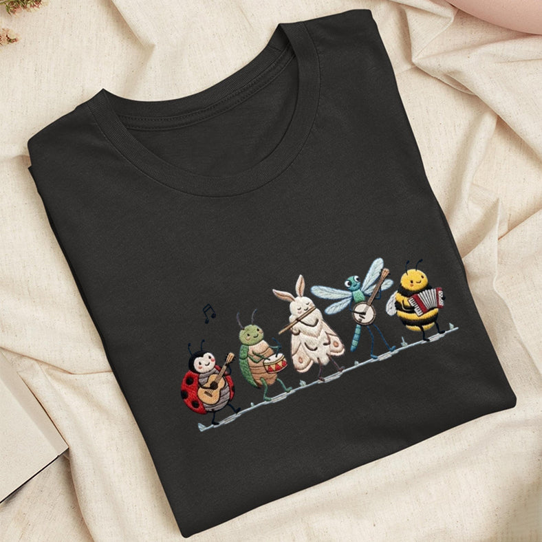 Embroidered Bug Orchestra Classic Adult Unisex Crew Neck T-Shirt