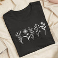Embroidered Flower Lines Classic Adult Unisex Crew Neck T-Shirt