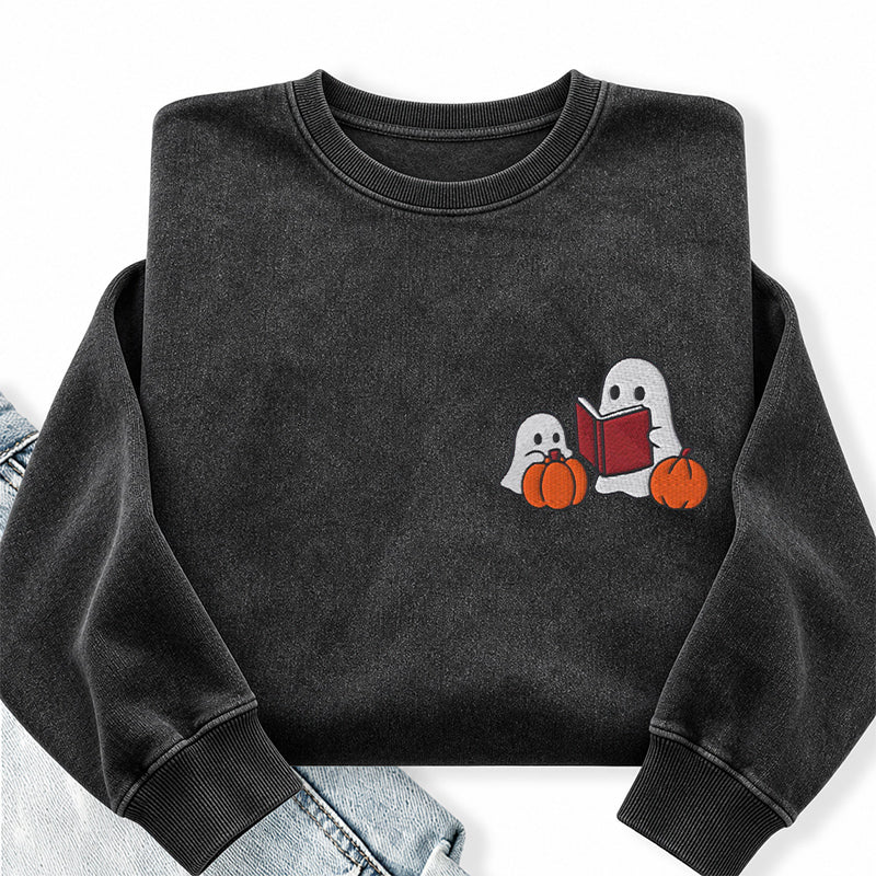 Embroidered Ghost Stories Washed Crewneck Sweatshirt
