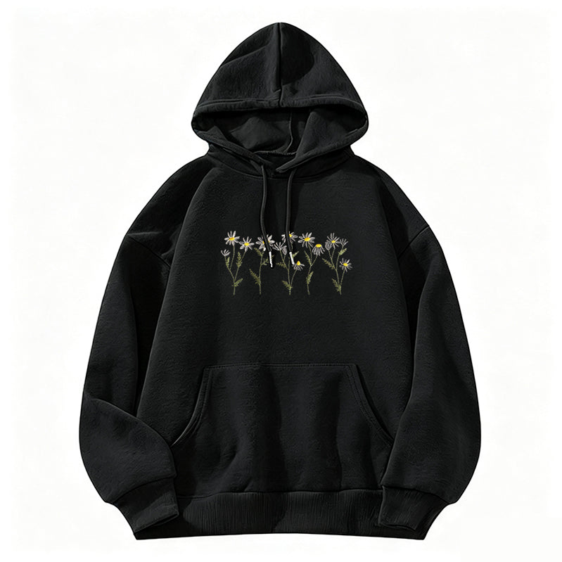Embroidered Daisy Classic Adult Unisex Hoodie