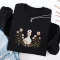 Embroidered Daisy Nurse Goose Classic Crewneck Sweatshirt