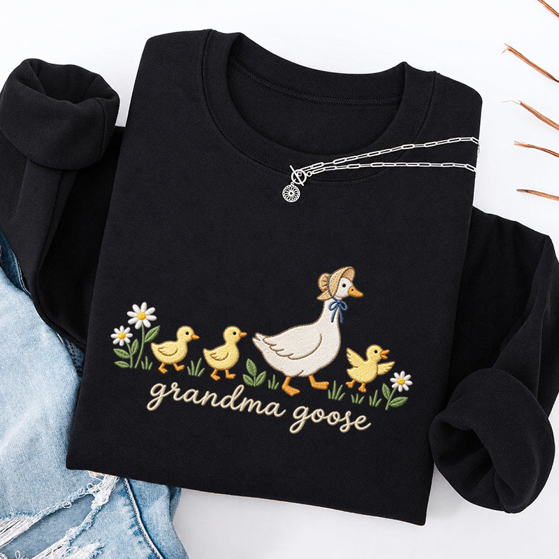 Embroidered Grandma Goose Classic Crewneck Sweatshirt