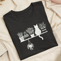 Embroidered Cats And Plants Classic Adult Unisex Crew Neck T-Shirt