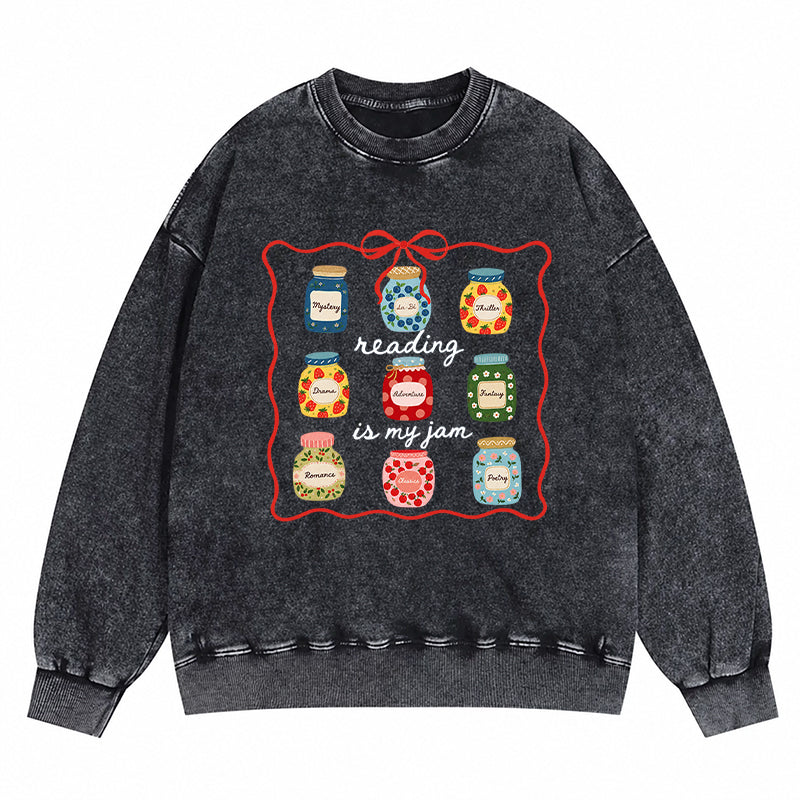 Reading Is My Jam Washed Crewneck Sweatshirt