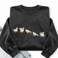 Embroidered Duck Duck Washed Crewneck Sweatshirt