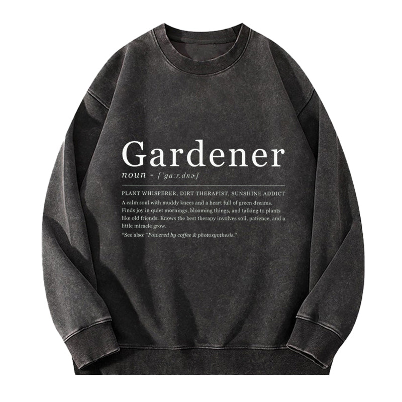 Gardener Powered by Coffee & Photosynthesis Washed Crewneck Sweatshirt