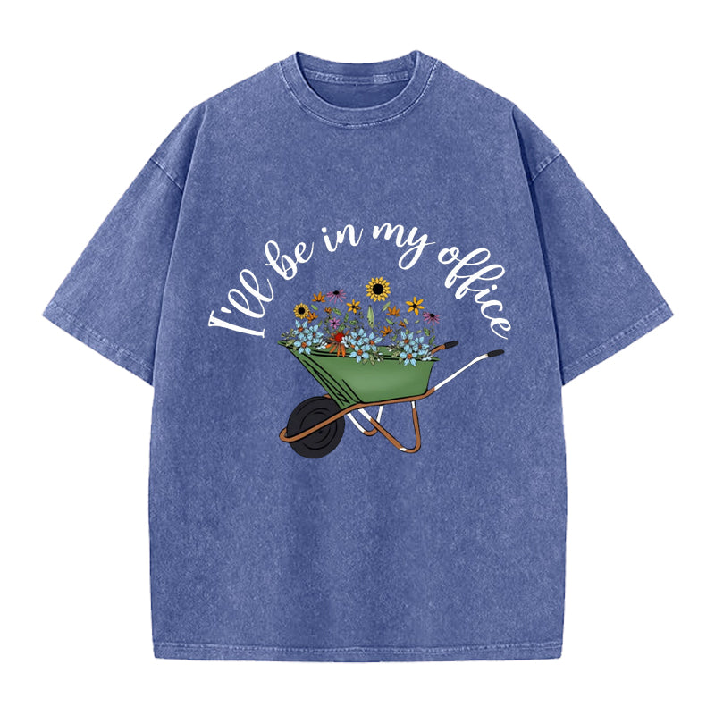 I'll Be in My Office Washed Crew Neck T-Shirt