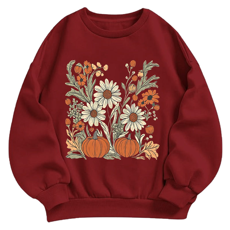 Pumpkin & Wildflower Garden Classic Adult Unisex Crewneck Sweatshirt