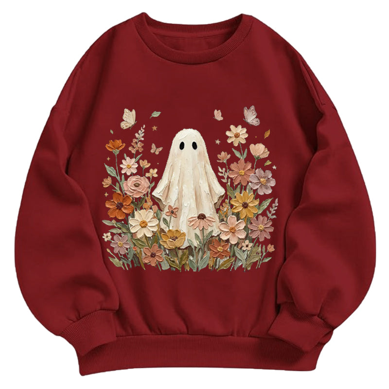 Ghost & Wildflower Garden Classic Adult Unisex Crewneck Sweatshirts