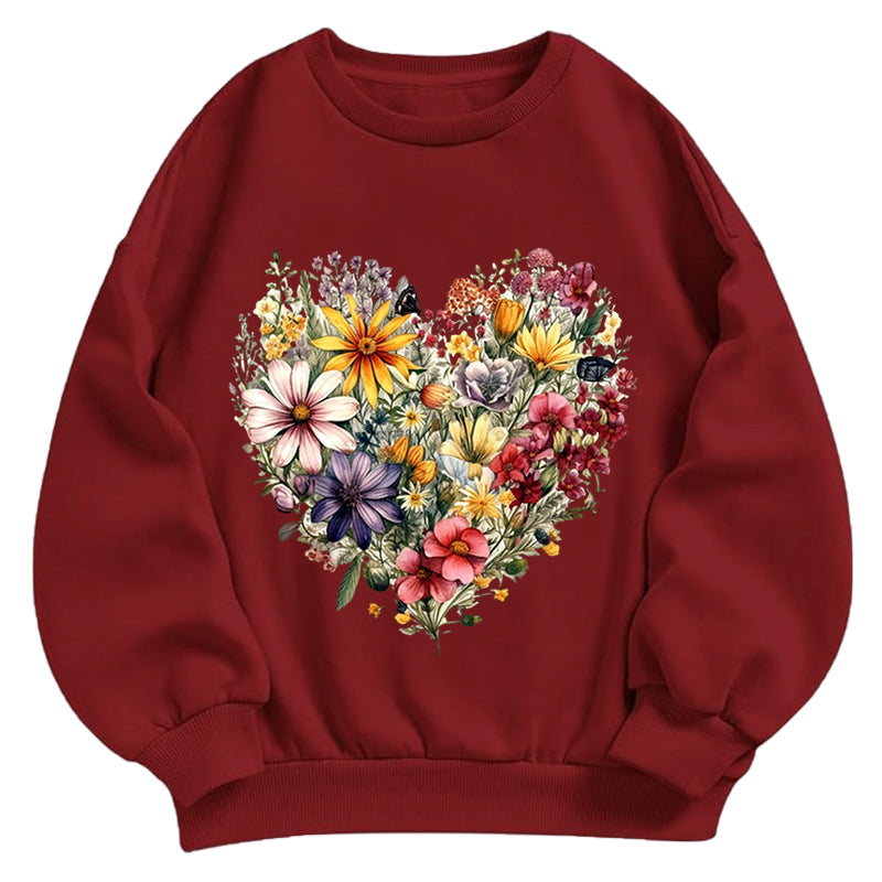Blooming Heart Garden Classic Adult Unisex Crewneck Sweatshirts