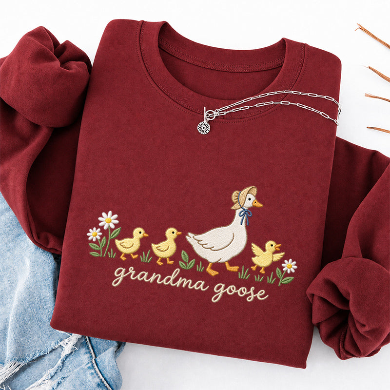 Embroidered Grandma Goose Classic Crewneck Sweatshirt