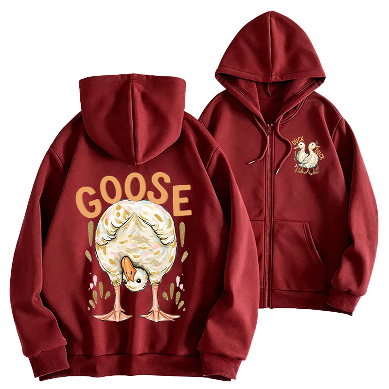Funny Goose Adult Unisex Full Zip Hoodie