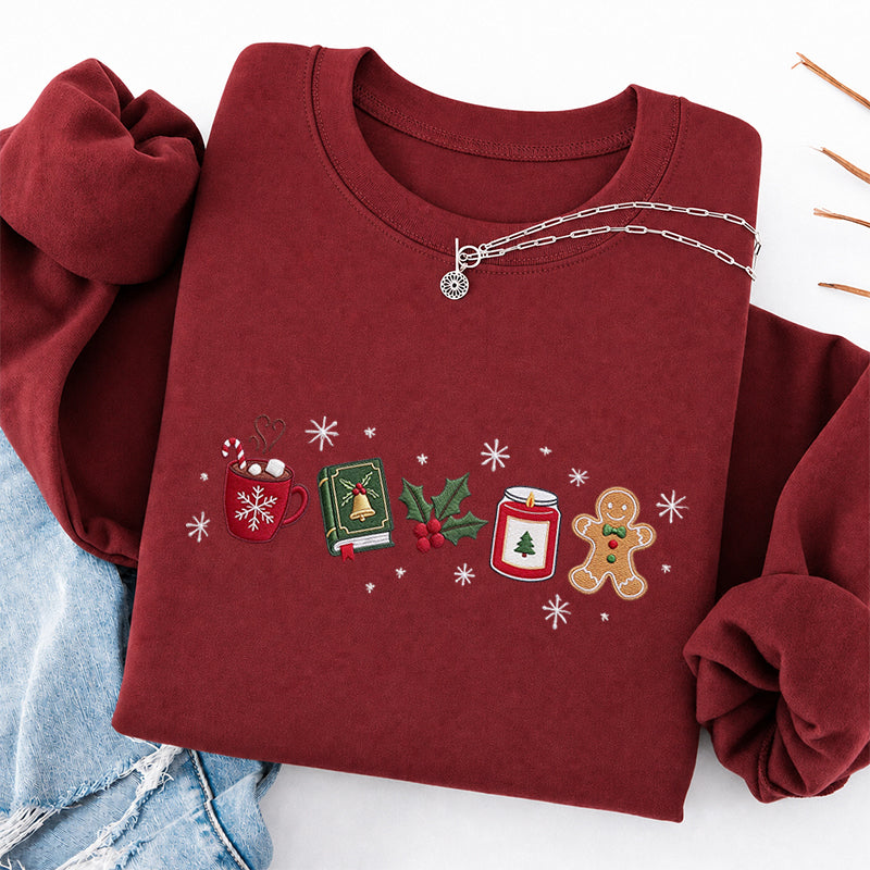 Embroidered Cozy Christmas Classic Crewneck Sweatshirt