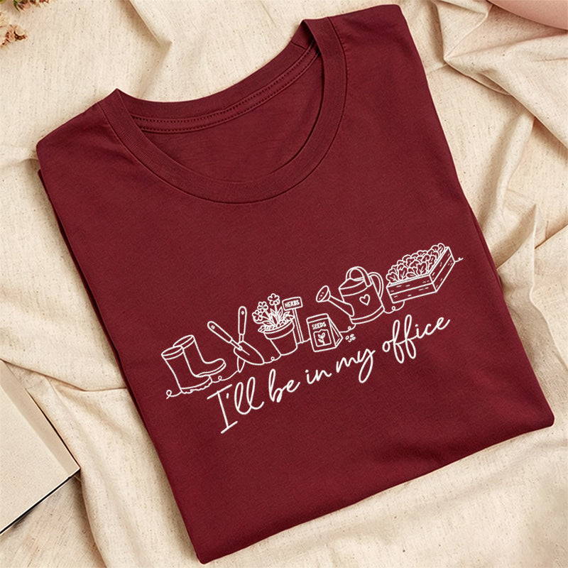 Embroidered I'll be in My Office Classic Adult Unisex Crew Neck T-Shirt