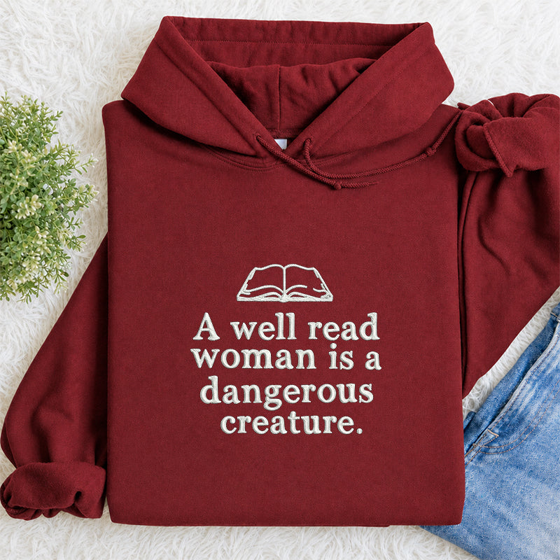 Embroidered A Well Read Woman Classic Adult Unisex Hoodie