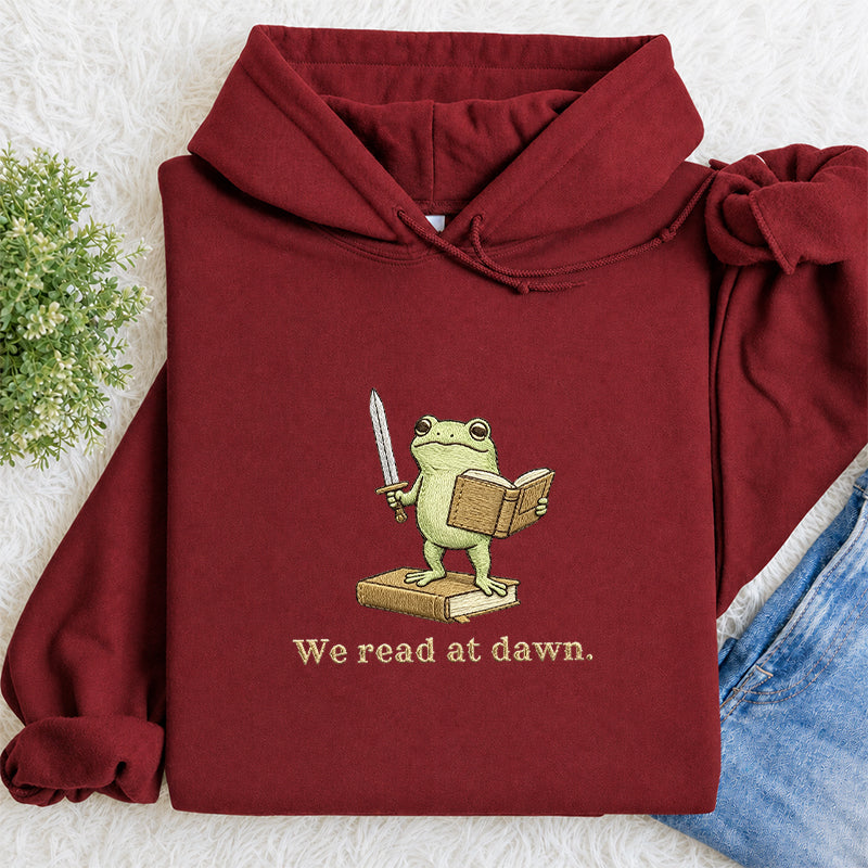Embroidered We Read At Dawn Classic Adult Unisex Hoodie