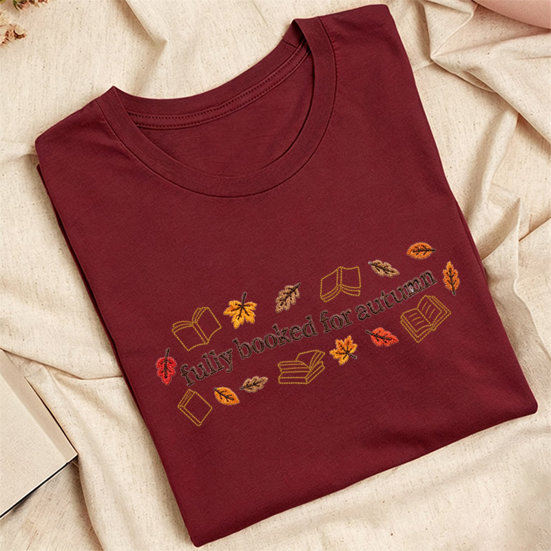 Embroidered Booked for Autumn Classic Adult Unisex Crew Neck T-Shirt
