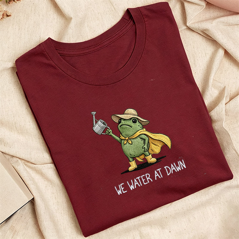 Embroidered We Water At Dawn Classic Adult Unisex Crew Neck T-Shirt