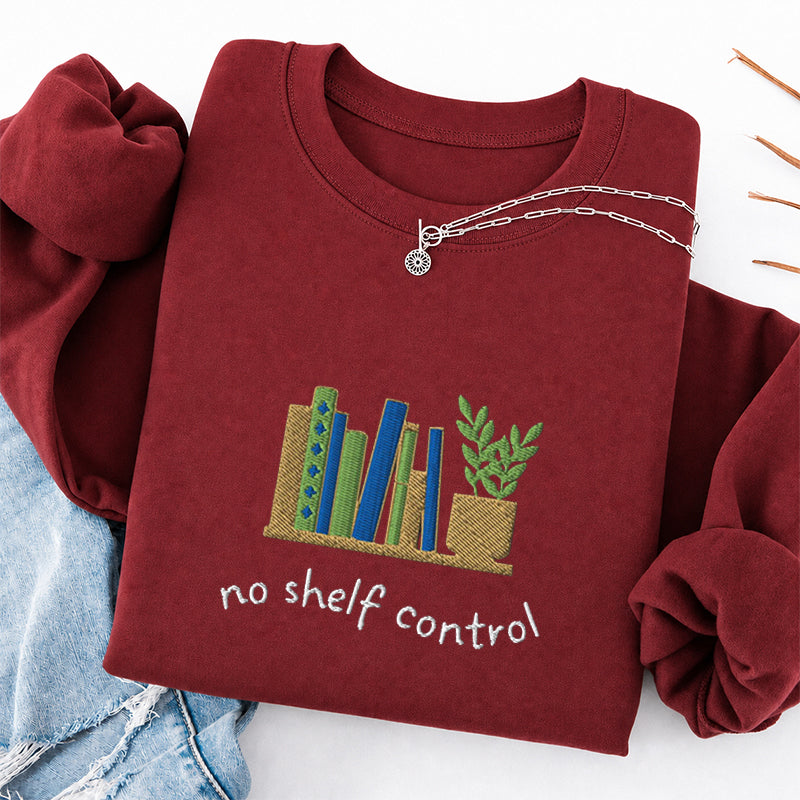 Embroidered No Shelf Control Classic Crewneck Sweatshirt