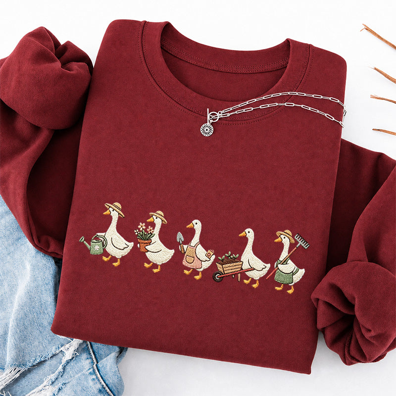 Embroidered Garden Goose Classic Crewneck Sweatshirt