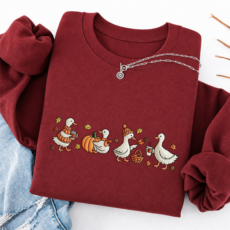 Embroidered Autumn Goose Classic Crewneck Sweatshirt