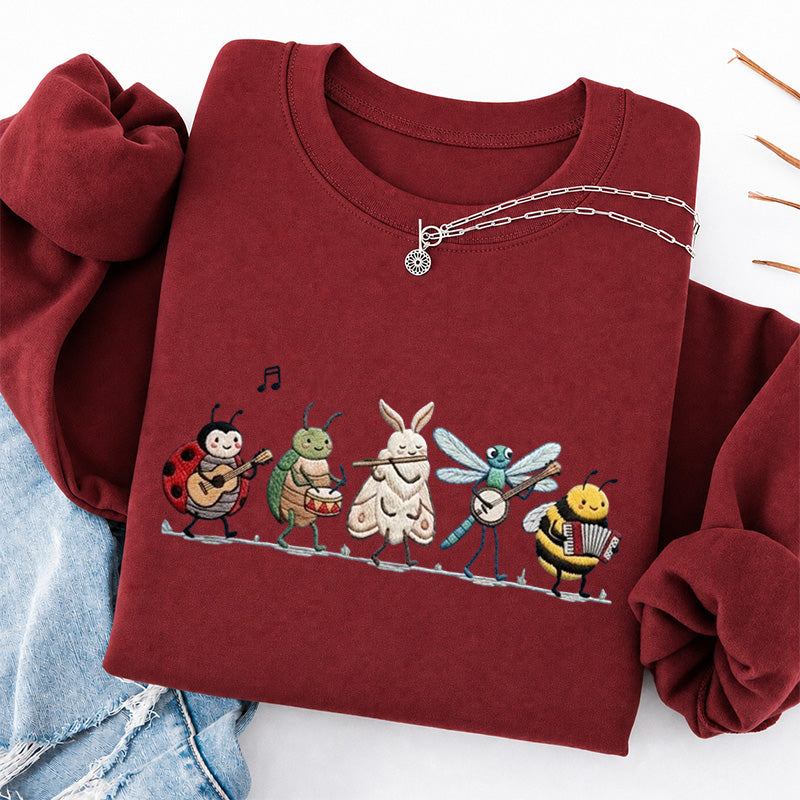 Embroidered Bug Orchestra Classic Crewneck Sweatshirt