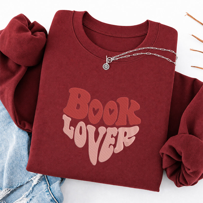 Embroidered Vintage Book Lover Classic Crewneck Sweatshirt