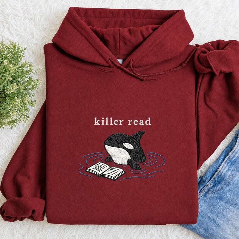Embroidered Killer Read Orca Classic Adult Unisex Hoodie