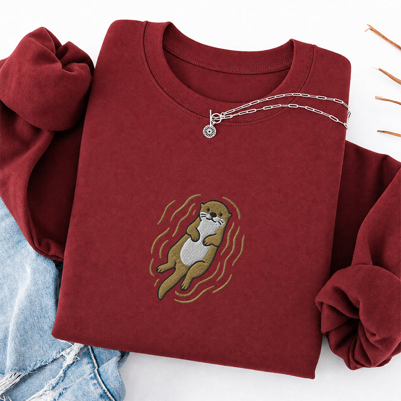 Embroidered Otter Classic Crewneck Sweatshirt