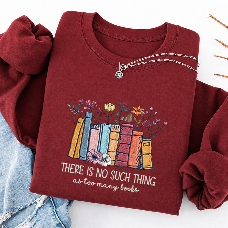 Embroidered Floral Book Classic Crewneck Sweatshirt
