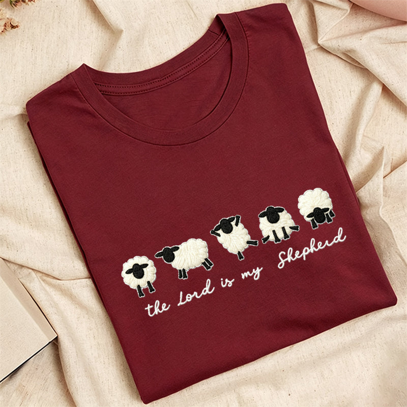 Embroidered Christian Sheep Classic Adult Unisex Crew Neck T-Shirt