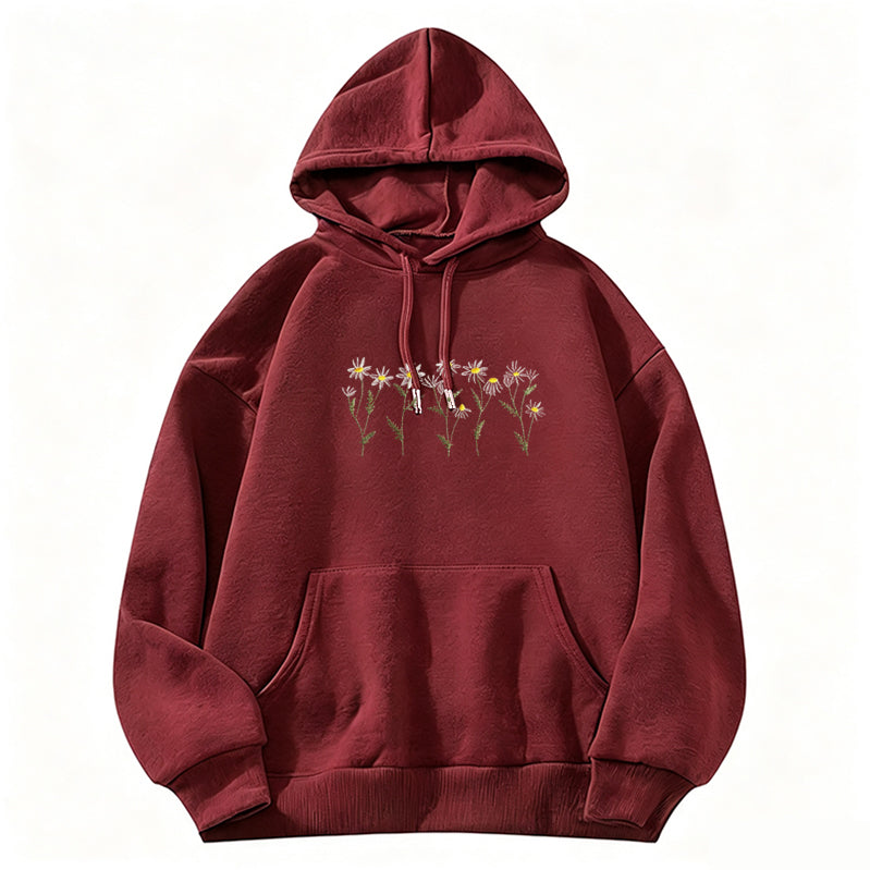 Embroidered Daisy Classic Adult Unisex Hoodie