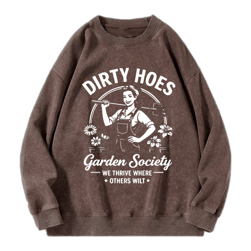 Dirty Hoes Garden Society Washed Crewneck Sweatshirts