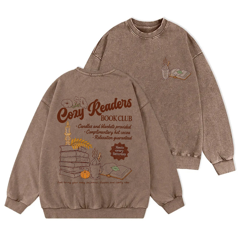Cozy Readers Book Club Washed Crewneck Sweatshirt