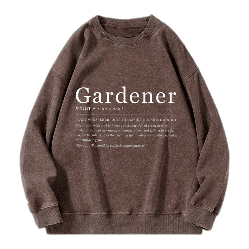 Gardener Powered by Coffee & Photosynthesis Washed Crewneck Sweatshirt