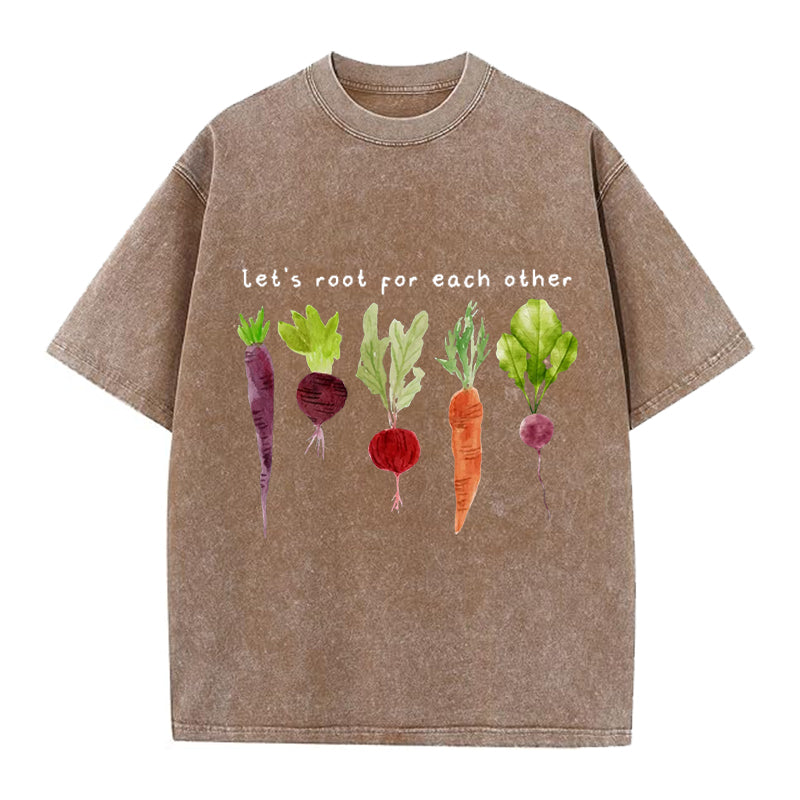Let‘s Root for Each Other Washed Crew Neck T-Shirt
