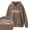 Embroidered Flower Book Washed Hoodie